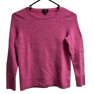 Talbots Pure Cashmere Pink Long Sleeve Sweater w/ Buttoned Sleeves SZ M Petite